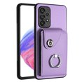 thumbnail image 2 of Designed for Samsung Galaxy A53 5G Case Wallet Credit Card Holder with Rotation Finger Ring Kickstand, Hidden Pocket Anti-Scratch PU Leather Shockproof Protective Cover for Galaxy A53 5G, Purple, 2 of 7