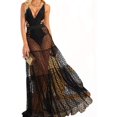 thumbnail image 2 of Women's Sexy Polka Dot Splicing See Through Maxi High Waisted Transparent Long Pleated Mesh Skirts(NO Underwear), 2 of 4