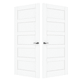 thumbnail image 3 of 72" x 80" Paneled Prehung Interior French Doors Solid Manufacture Wood Double Door With Hardware Kit / Handles, 3 of 9