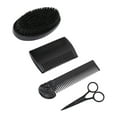 thumbnail image 3 of Kit De Barba Para Hombres, Juego De Peine De Cepillo Para Barba Aleación De Zinc Conveniente Práctico Suave Cómodo Dientes De Doble Cara Para Salón Para El Hogar ANGGREK Beard Brush Comb Set, 3 of 8