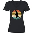 thumbnail image 3 of Inktastic Hockey Player Retro Sunset Women's V-Neck T-Shirt, 3 of 5