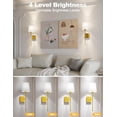 thumbnail image 2 of Juego de 2 apliques de pared con batería inalámbrica dorada con foco recargable de 5200 mAh y mando a distancia, RGB y regulable, luces de pared inalámbricas regulables para recámara, sala de, 2 of 8