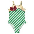 thumbnail image 5 of Alvivi Kids Girls Christmas Dance Jumpsuit Xmas Camisole Striped Gymnastics Leotard Bodysuit Green 10, 5 of 7