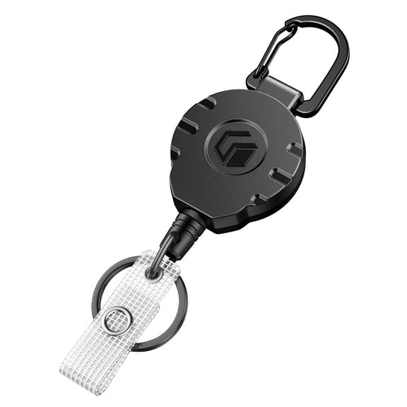 Uniclife Retractable Keychain Heavy Duty Retractable Badge Reel for up to 8 oz ID Badge Holder Reel with Stainless Steel Spring Coil 31.5" Steel Wire Rope Strong ABS Casing Carabiner and Key Ring