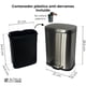 thumbnail image 4 of Bote de basura baño Cesto de basura chico de acero inoxidable con cerrado automático suave con contenedor interior Basurero papelera para baño Cubo tapa y pedal (Plateado, 5 litros), 4 of 8