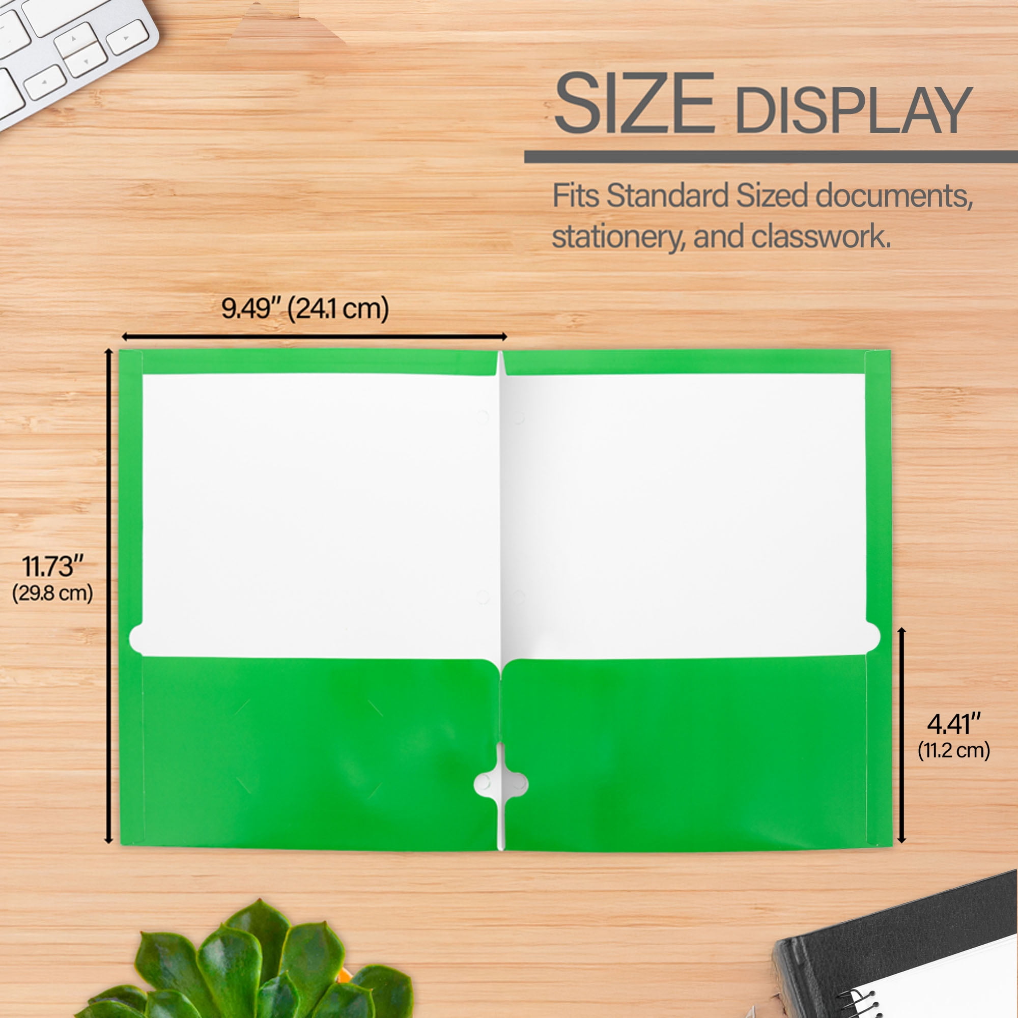 BAZIC 2 Pockets Paper File Folder, Laminated Glossy 3 Hole Portfolio, Assorted Classic Colors Letter Size, 48-Pack