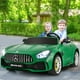 Costway 2 Places 12V Enfants Monter sur Voiture Mercedes Benz AMG GTR W / à Distance et LED Lumières Vert – image 2 sur 10