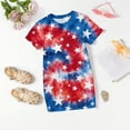 thumbnail image 4 of Grblisyd 4th of July Dresses for Girls Red White and Blue USA Patriotic Dress American Flag Crew Neck Short Sleeve A Line Dress Size 7, 4 of 6