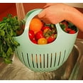 thumbnail image 4 of Hutzler Mini Garden Colander Bag with Carrying Handle, Collect Carry & Clean Your Fresh Picked Fruit and Vegetables, Eggshell Blue, 4 of 10