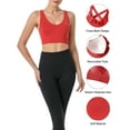 thumbnail image 4 of Hanerdun Womens Sports Bras Cross Back Padded Seamless High Impact Workout Athletic Yoga Activewear Red L, 4 of 10