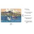 thumbnail image 2 of Kona Coast Hawaii - Marlin Fishing - United Air Lines - Vintage Airline Travel Poster by Millard Sheets c.1958 - 8 x 12 inch Vintage Metal Tin Sign, 2 of 4