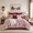 Red, variant on Regency Heights 8-Piece Paisley Comforter Set Shabby Chic Bedding with Bed Skirt and Decor Pillows,Queen,Plum Pink