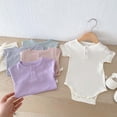 thumbnail image 5 of LYMAYTER 3M-24M ‌Baby Bodysuits for Boys Girls Newborn Soft Breathable Short Sleeve Romper Infant Wear‌, 5 of 8
