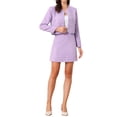 thumbnail image 2 of Conjunto de Blazer de Tweed INSPIRE CHIC para Mujeres, Elegante, 2 Piezas, Blazer y Falda, Color L Púrpura, 2 of 6