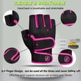 thumbnail image 3 of Guantes de entrenamiento MOREOK acolchados para levantamiento de pesas, gel de 3 mm, color rosa L, 3 of 7
