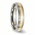 thumbnail image 4 of Titanium 14k Yellow Inlay 5mm Brushed Band, 4 of 11