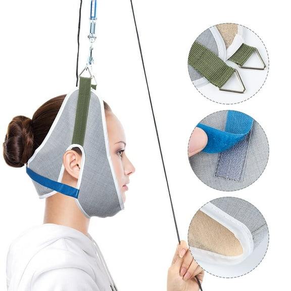 Neck Traction Device for Cervical Support - Adjustable Hanging Stretcher Kit, Home Neck Relief, Neck Posture Corrector for Adults