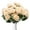 Champagne, variant on 5 Bunches Roses Artificial Flowers, Fake Roses Silk Hydrangea Flower Bouquet, for Wedding Party Table Centerpieces Floral Arrangement Home Kitchen Decor (White)