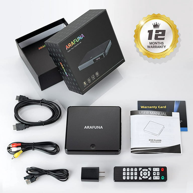 Mini DVD Player ARAFUNA, HDMI Small DVD Player for TV with All Region Free