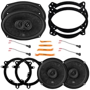 2x JBL Stage3 968MF 6x9" 640 Watt Max Power 3-Way Car Audio Speakers w/Adapters, 2x JBL Stage3 68F 6.5" 560 Watt Max Power 2-Way Coaxial Automotive Speakers w/Adapters, Speaker Harness, Pry Tool Set