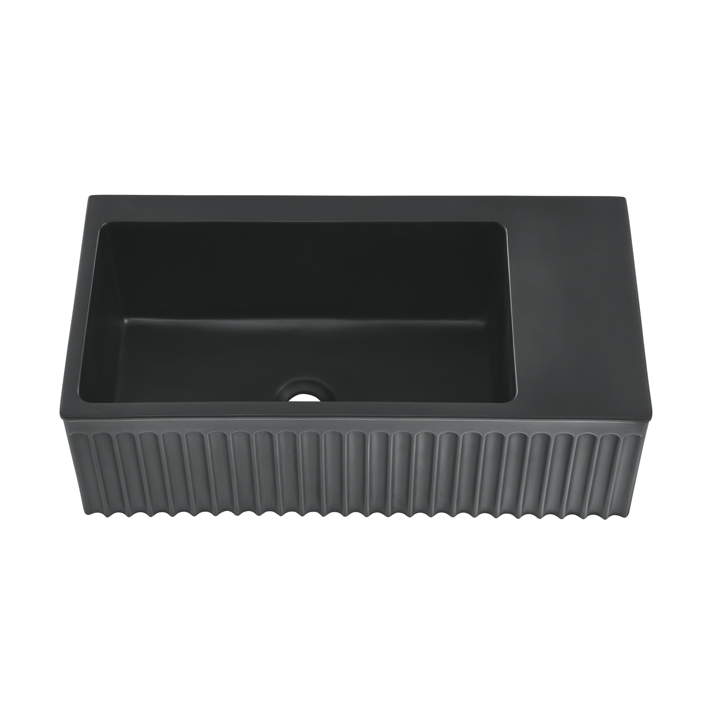 Limoges 24” Rectangle Wall-Mount Bathroom Sink in Matte Black