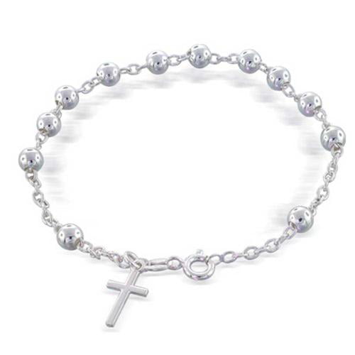Raymond Nonnatus Rosary with 6mm Hematite Beads and 1 3/4 x 1 inch Crucifix St Raymond Nonnatus Center Gift Boxed Silver Finish St 