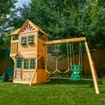 thumbnail image 2 of KidKraft Buffalo Crossing Wooden Outdoor Swing Set, 2 of 9