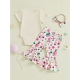 thumbnail image 5 of BemeyourBBs Baby Girls Summer Outfit Golf Print Romper and Flare Pants Headband, 5 of 8