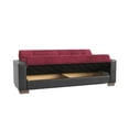 thumbnail image 5 of Ottomanson Origins Convertible Sofa Bed with Storage 74", Burgundy/Black Leatherette Microfiber, 5 of 7