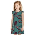 thumbnail image 1 of Honeii Robes de Nuit Imprimé Serpent et Rose - Robes de Pyjama Inspirées de Princesse Parfaites pour Filles-Petites, 1 of 6