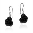 thumbnail image 2 of Simply Beautiful Blooming Black Rose .925 Sterling Silver Dangle Earrings, 2 of 3