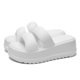 thumbnail image 1 of Zapatillas de verano nuevas de 7 cm de grosor con dos cinturones para mujer, suela suave, antideslizantes, para playa, exteriores, plataforma interior, 1 of 6