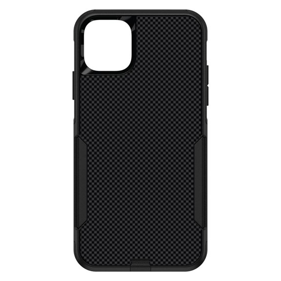 DistinctInk Custom SKIN / DECAL compatible with OtterBox Commuter for iPhone 11 Pro MAX (6.5" Screen) - Black Grey Carbon Fiber Printed Design