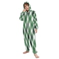 thumbnail image 5 of Soft Big Kids Onesie Pajamas Cozy Loose-Fit Jumpsuits for kids with Pockets for Christmas Lounge & Play Green Plaid, 5 of 8