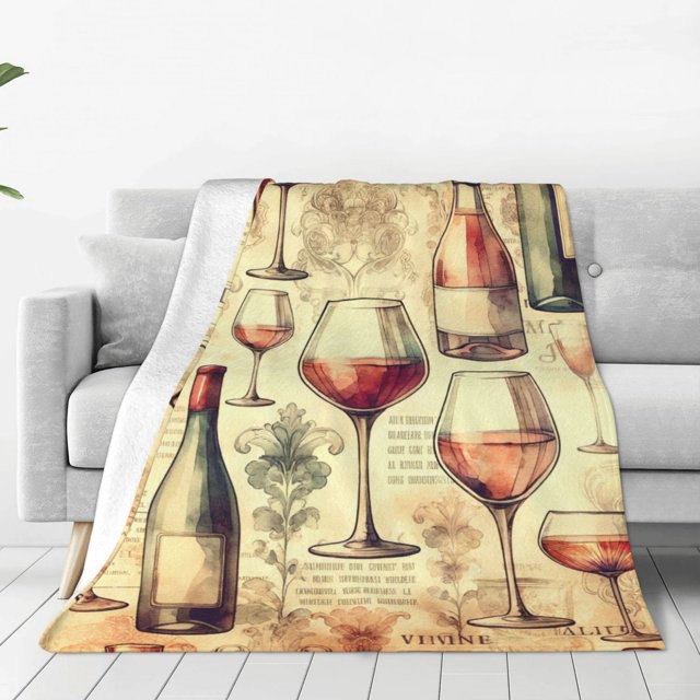 Balery Wine Manta de Felpa Suave y Acogedora – Cobija de Franela Aterciopelada para Cama, Lavable y Cálida para Sofá, Mascotas, Transpirable-50"x40"