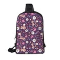 thumbnail image 2 of Rocae Cute Squirrel Floral for Lightweight Chest Bag Dual Pocket, Waterproof Crossbody Sling Bag for Men and Women, 2 of 8