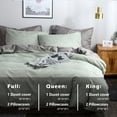 thumbnail image 6 of FEOYA Duvet Cover Set 3 Piece Bedding Quilt Cover Ultra Soft Comforter Cover Duvet Cover with Zipper King Size Washed Cotton Like Linen Textured Solid Color for Bed Bedroom Guest Room Farmhouse Hotel, 6 of 6