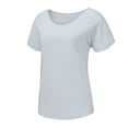 thumbnail image 4 of Babysbule Womens Summer Tops Clearance Women's Casual Cotton And Linen O-Neck Solid Short Sleeves T-Shirt Blouse Tops, 4 of 9