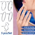 thumbnail image 3 of FaithHeart 5pcs Rings Set for Women Stainless Steel Thin Cute Stackable Polished Midi Finger Rings Birthday Anniversary Party Jewelry Gift for Daughter Girlfriend, 3 of 10