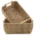 thumbnail image 7 of Casafield (Set of 2) Seagrass Oval Storage Baskets with Wooden Handles - Large Woven Bin Organizers, 7 of 7