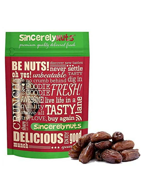 Sincerely Nuts No Sugar Added Pitted Dried Dates, 1lb - Whole Fresh Unsweetened Dry Date Pieces - Natural Non Sugared Dates for Mixed Fruits, Bread & Smoothies - Vegan, Kosher & Gluten Free Snack