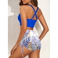thumbnail image 3 of SHEWIN Women's Bikini Sets Two Pieces Bathing Suits Criss Cross Top Swimsuits High Waisted Drawstring Boyshorts, 3 of 9