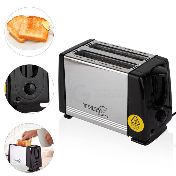 Tostador de pan Timco® 2 Rebanadas Acero Inoxidable TOST288