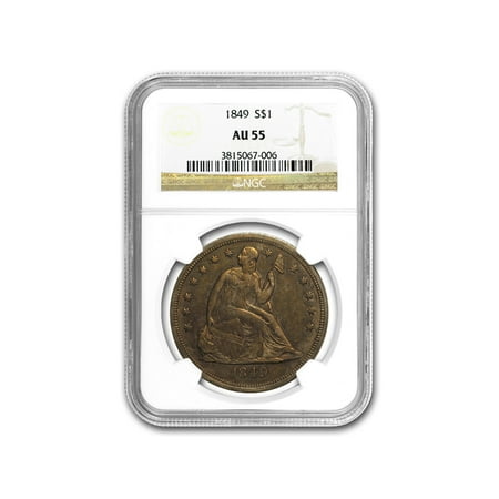 1849 Liberty Seated Dollar AU-55 NGC