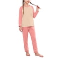 thumbnail image 3 of Loopsun Kids Boys Girls Winter Warm Outfit Solid Long Sleeve Crew Neck Top and Elastic Waist Pants Soft Wear Sets 12-13 Years, 3 of 5