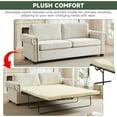 thumbnail image 3 of Pull Out Sofa Bed, 2-in-1 Convertible Sleeper Couch with Mattress Full Size, 83.8" Upholstery Sleeper Sofa Bed, Modern Comfy Loveseat for Living Room, Apartment, Small Spaces, Cream Beige, 3 of 9