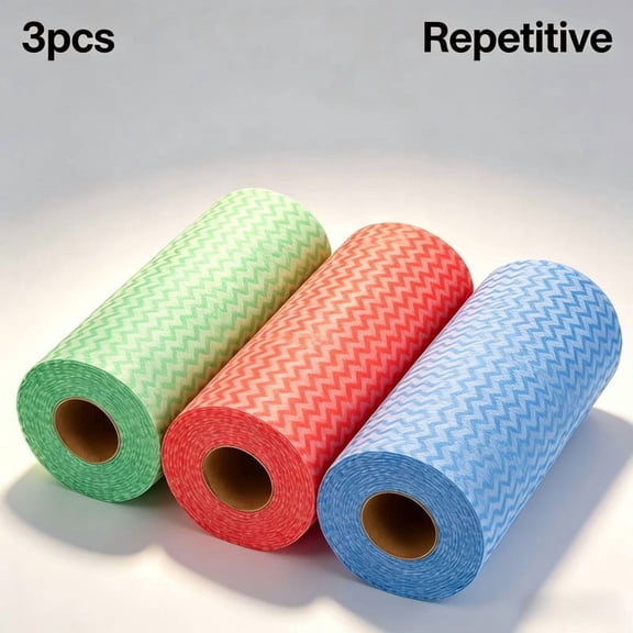 Hakimiyad Reusable Kitchen Wipes, 3 Rolls (150 Sheets) Dish Cloths, Washable Cleaning Rags for Dishes, Counters, Stove, Multi-Use Cleaning Cloths