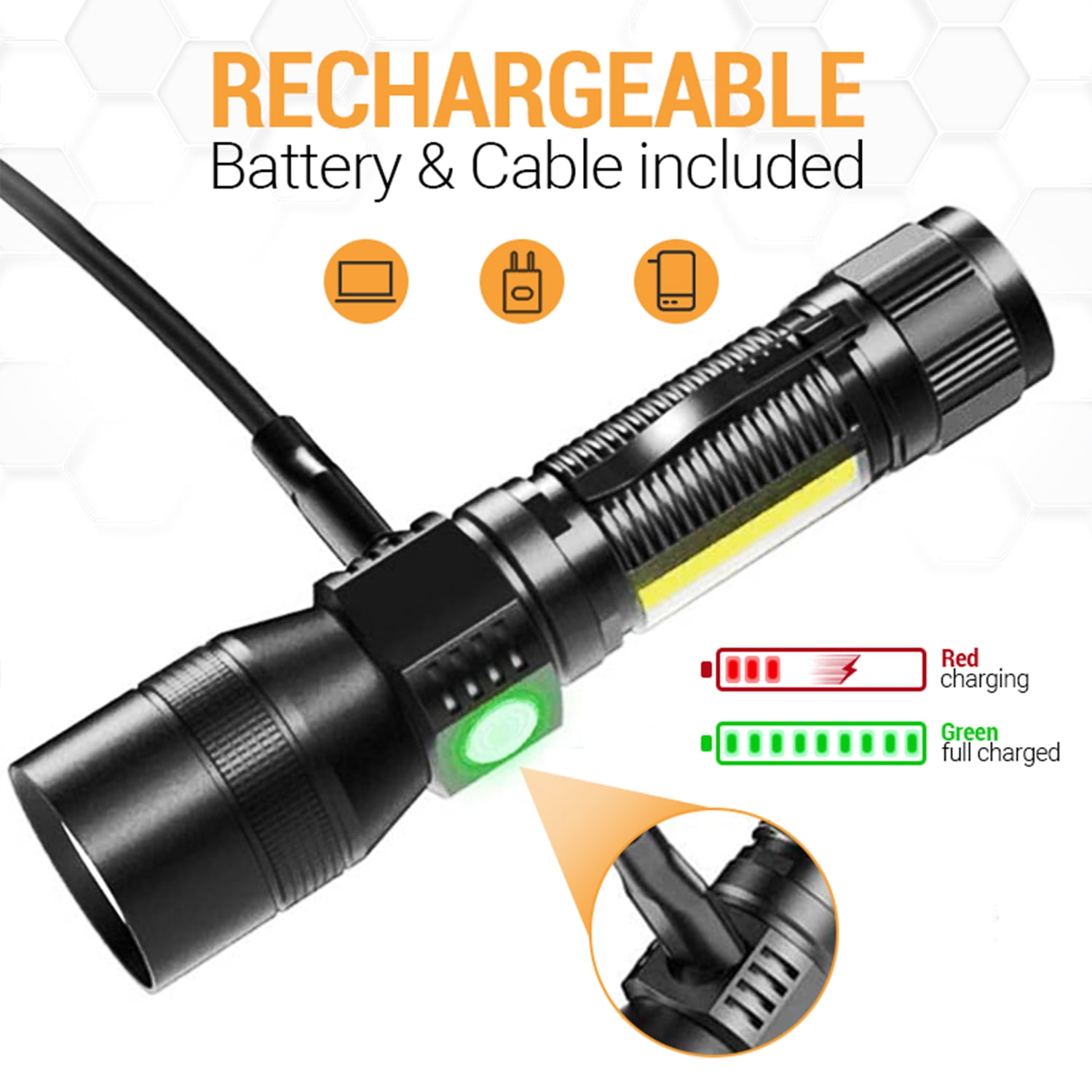 HOKOILN High Lumen LED Flashlight 1200 Lumens, 2 Pack