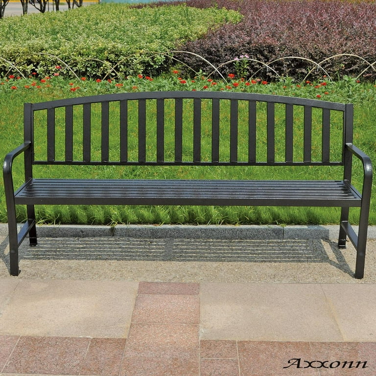 Axxonn 6ft Commercial Heavy-Duty Outdoor Steel Bench, Hard