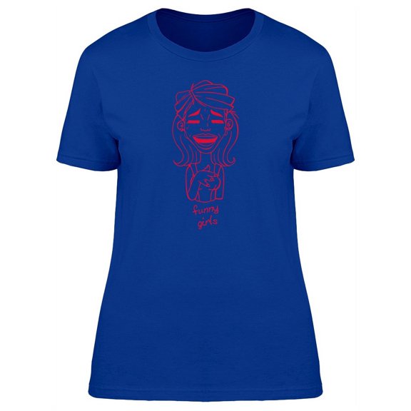 Funny Girls Laughing Silhouette T-Shirt Women -Image by Shutterstock, Female Medium